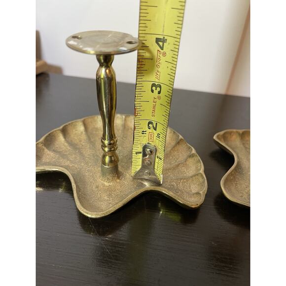 Set of 2 Solid Bright Brass Sea Shell Curtain Tiebacks Vintage 80's 90's Style - Picture 9 of 10